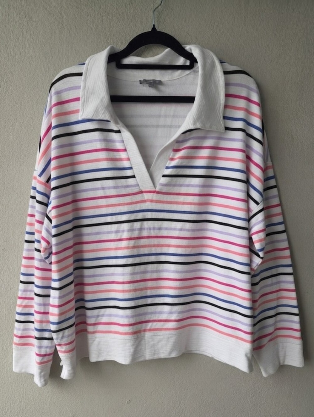 T By Talbots Cozy Crush Johnny Collar Pullover Top 2X SunWell UPF 50 V-neck